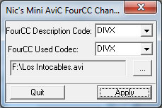 Nic FourCC Changer XVID DIVX 